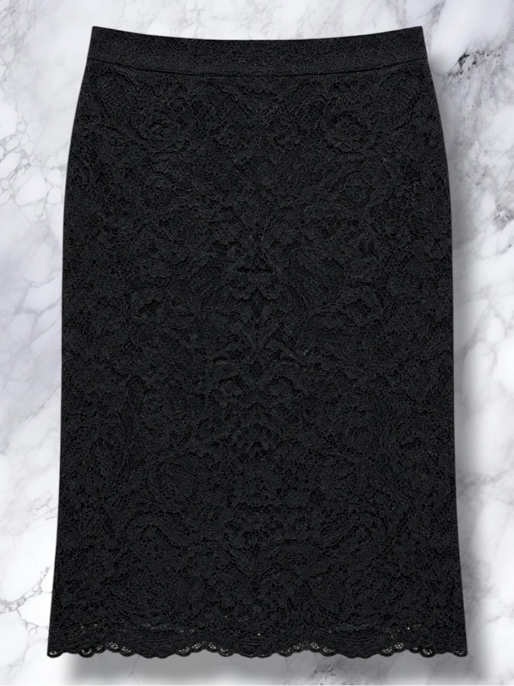 Nanette Lepore Pencil Skirt Black Floral Lace Corporate Goth Whimsigoth Pin-Up 8